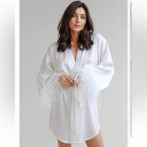 Feather bridal robe